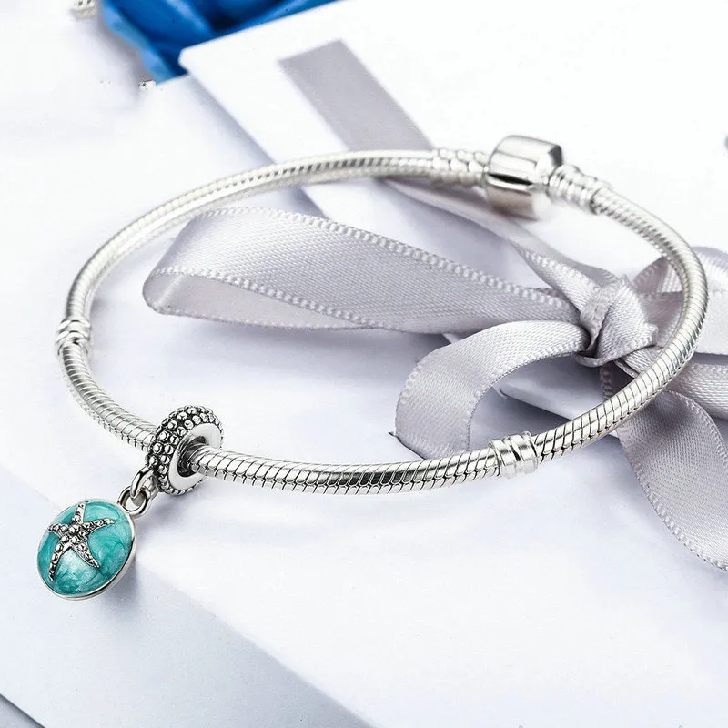 (slika za) Pandora Style Srebrni poletni slog Blue Sea Viseči - SCC136 - Ogled 6