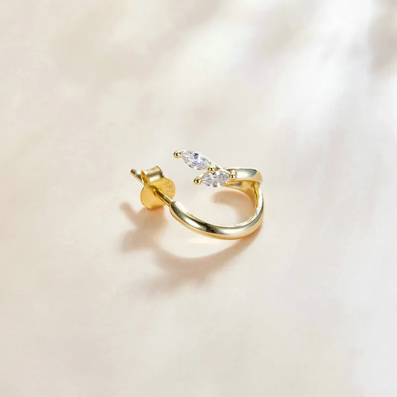 (slika za) Pandora Style 18ct pozlačeni diamantni obročasti uhani - SCE1080 - Ogled 3