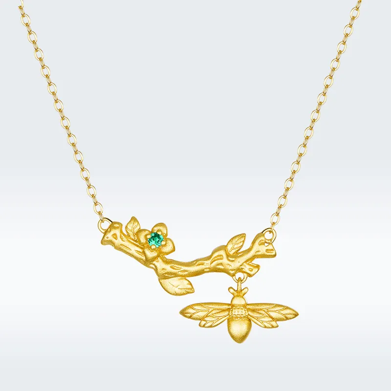 (slika za) Ogrlica s poletnimi rožami v stilu Pandora - BSN103 - Ogled 2