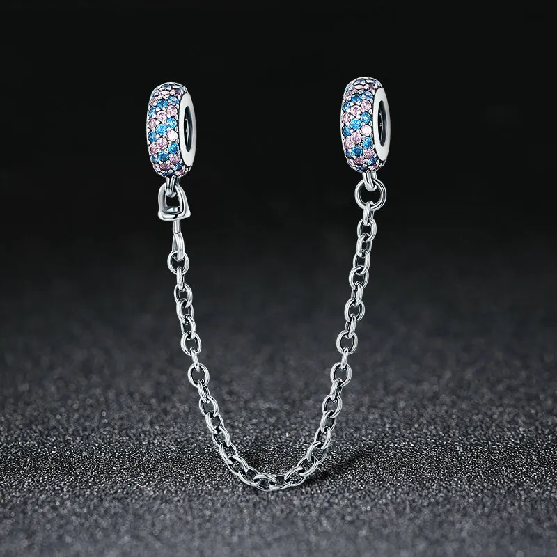 (slika za) Pandora Style Pink Blue Miracle varnostna veriga - SCC379 - Ogled 3