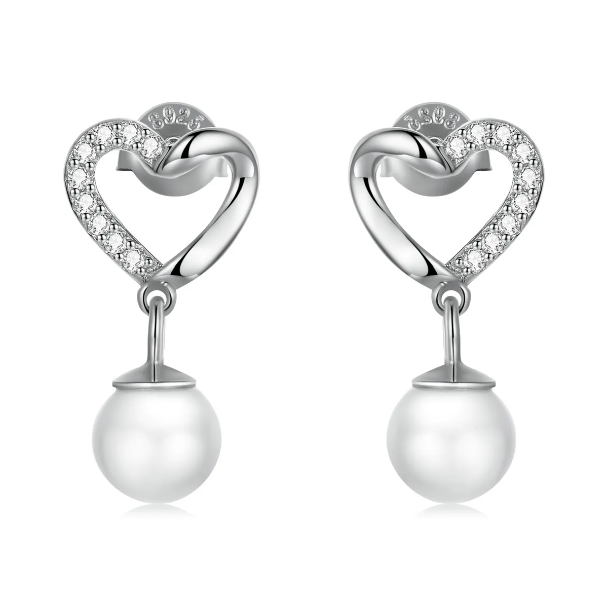 pandora style love shell beads elegantni uhani s čepki bse552