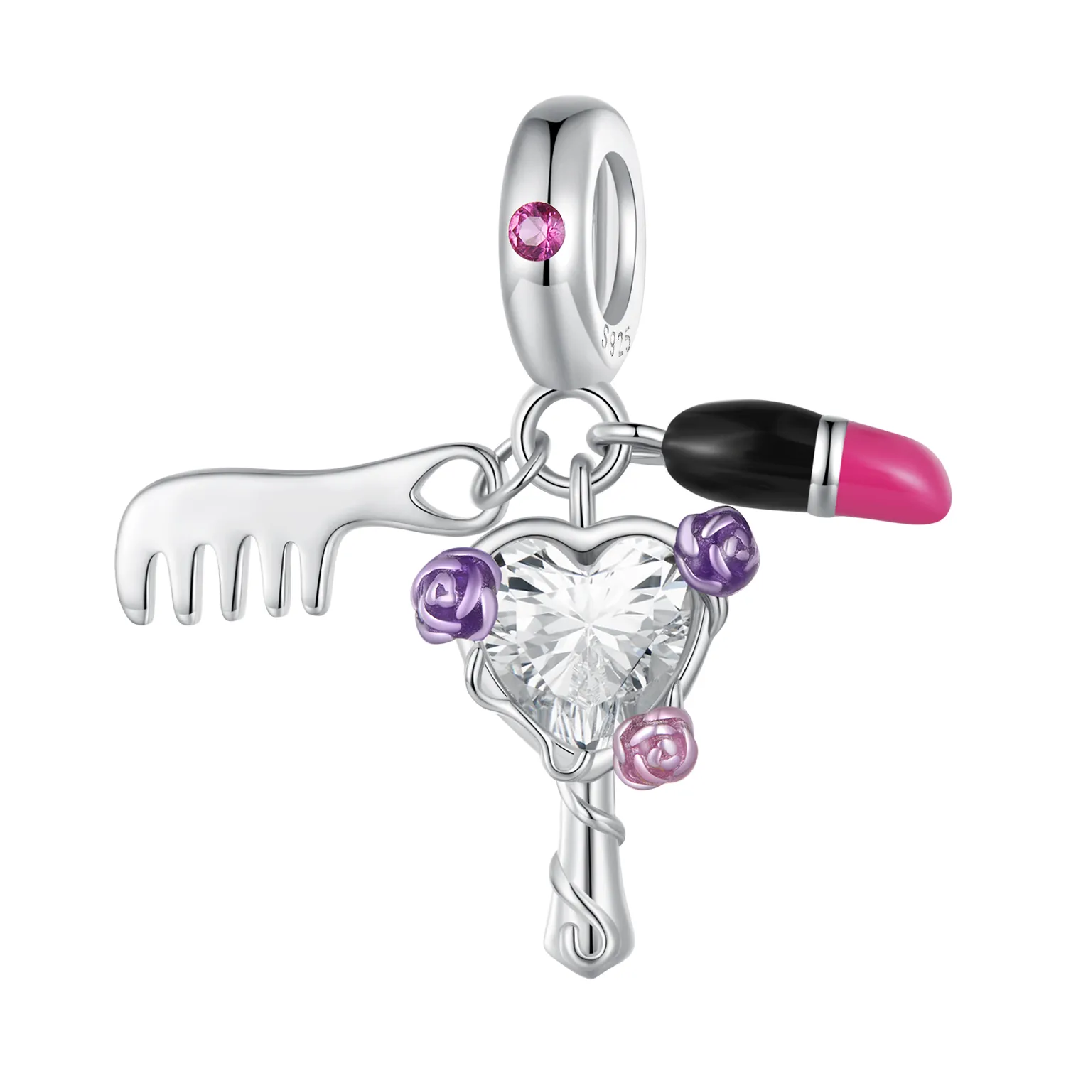 pandora style glavnik viseča šminka in ogledalo scc2474