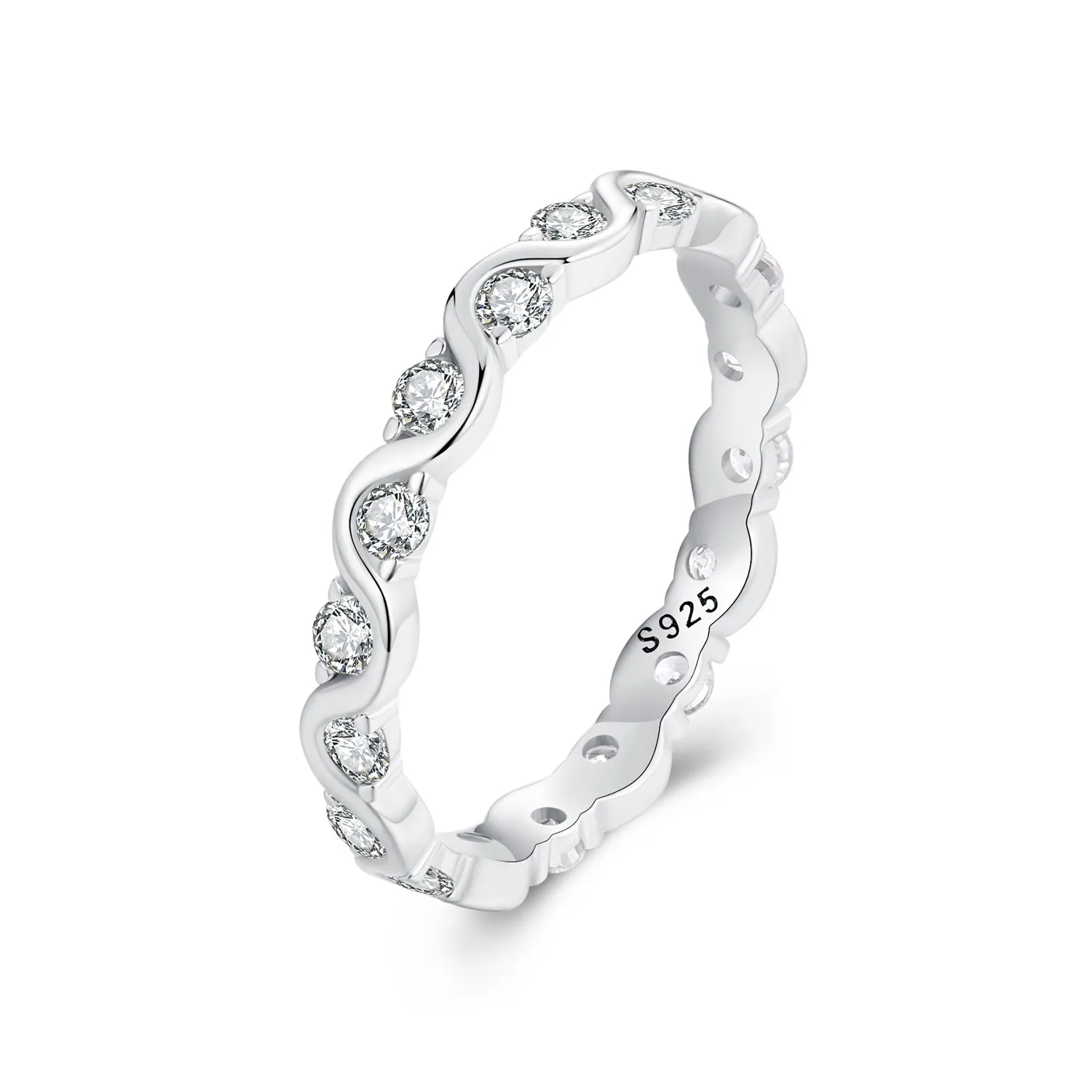 pandora stilski prstan z valovi bsr515