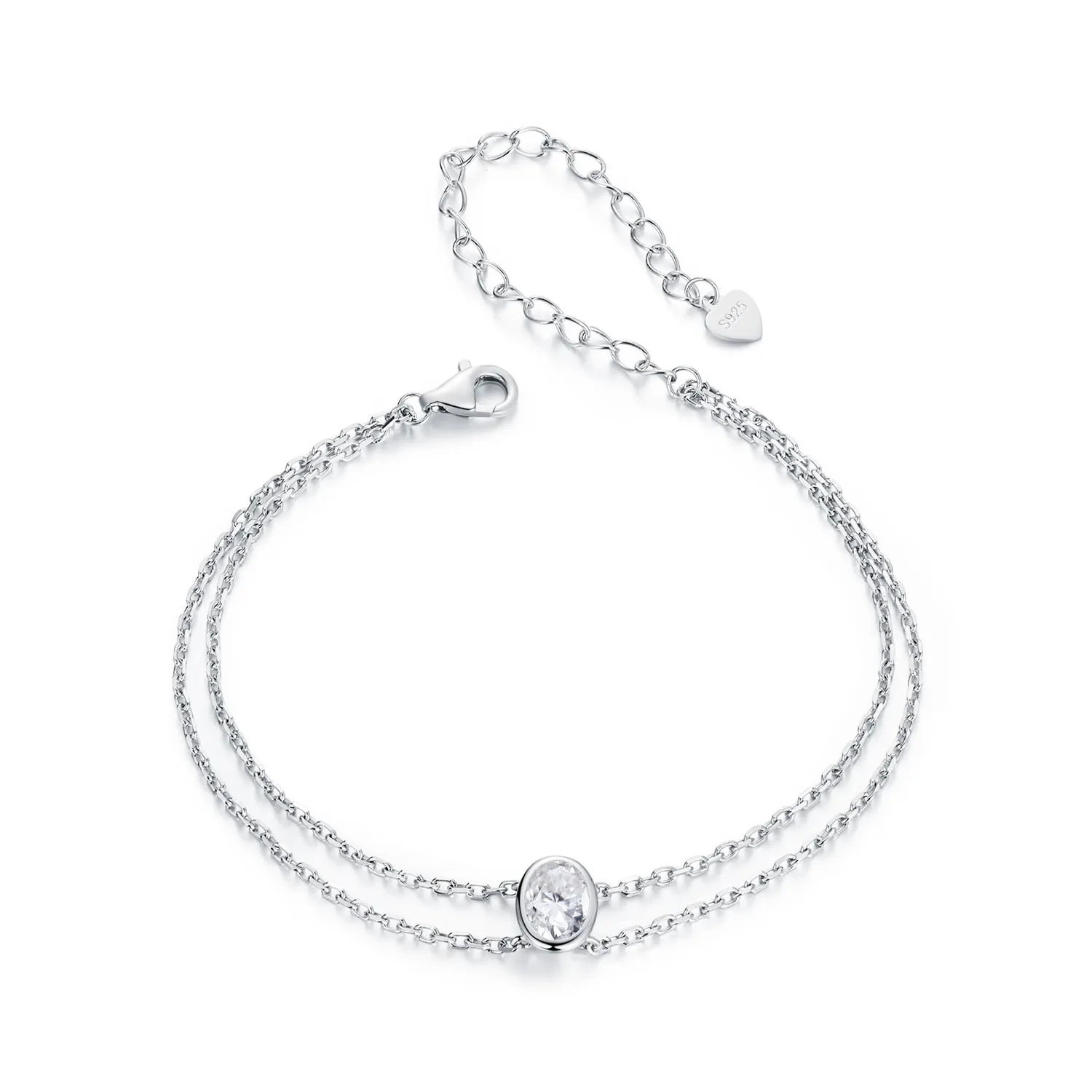 pandora style 1ct dvoslojna zapestnica iz moissanita en certifikat msb012