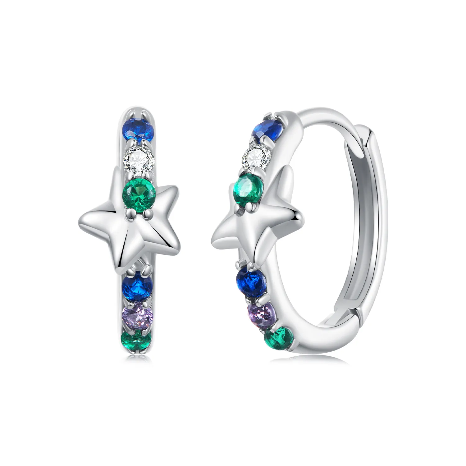 pandora style barvni zvezdni uhani bse1048