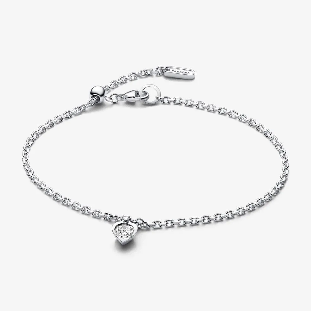 zapestnica pandora talisman laboratorijsko pridelana diamantna verižica v obliki srca 025 karata tw šterling srebro 593094c01