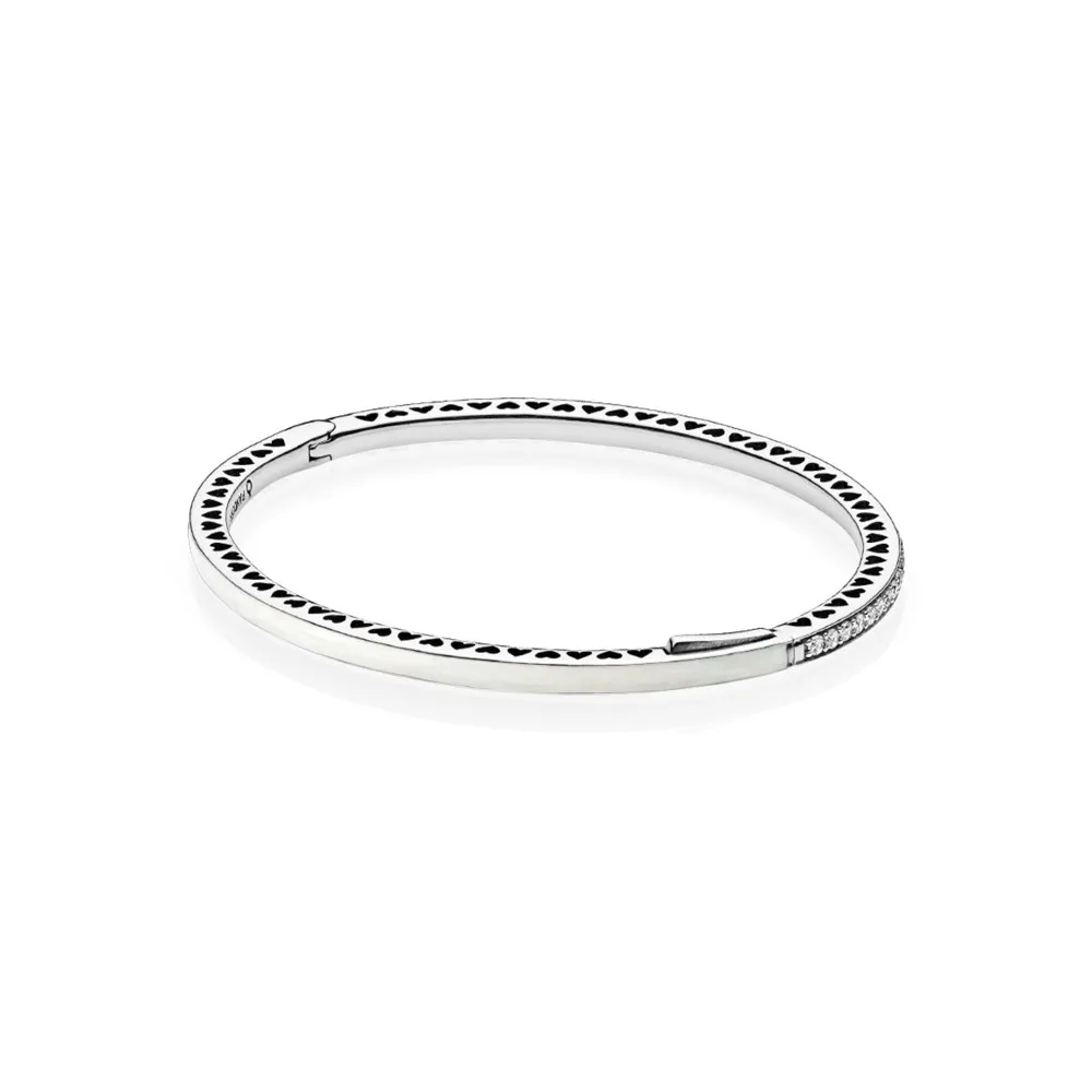 zapestnica radiant hearts of pandora srebrni emajl in prozoren cz 590537en23