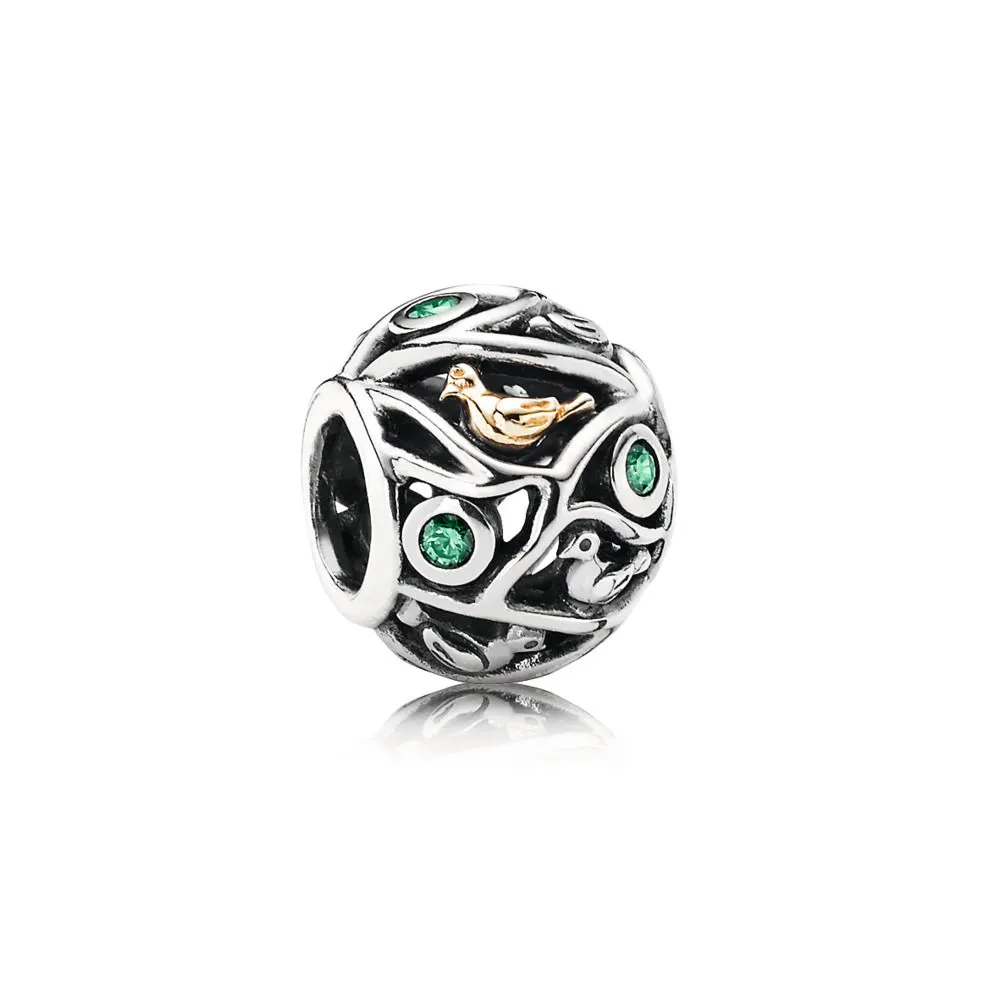 pandora birds of a feather temno zelen cz obesek 791213czn