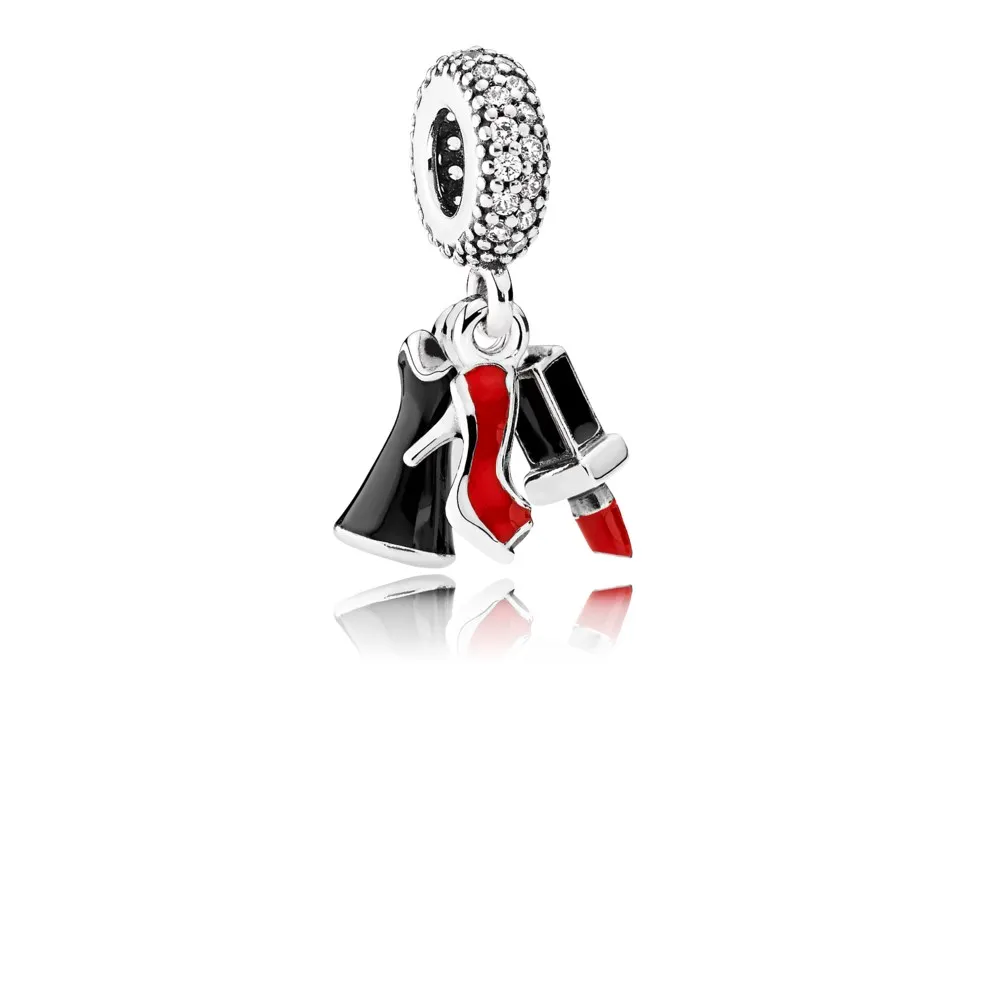 pandora glamour trio mešani emajl prozoren cz viseči obesek 792156enmx