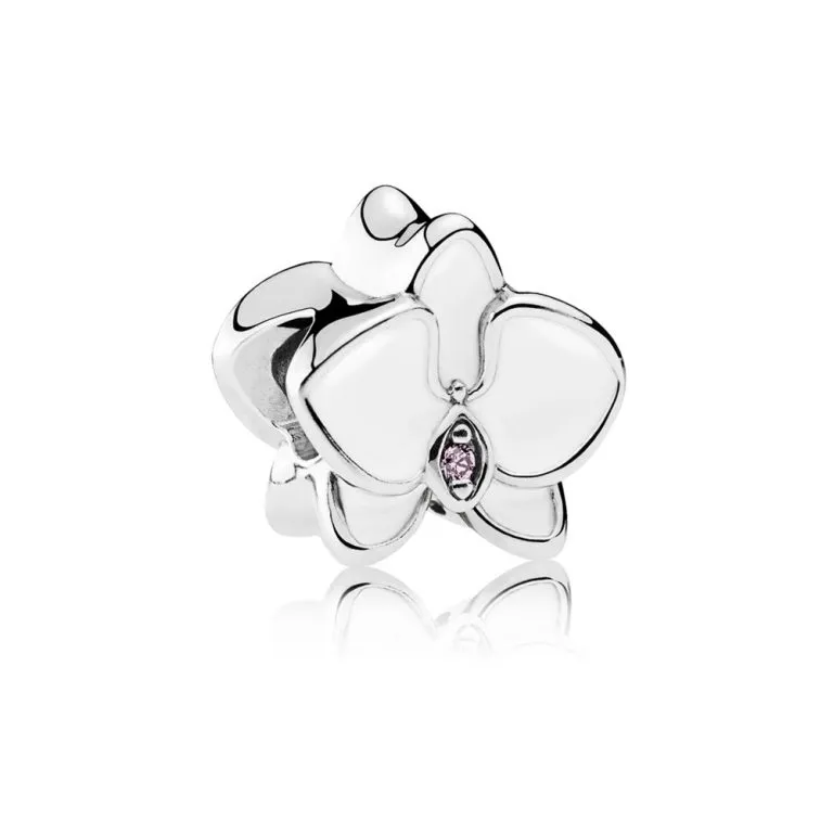 pandora obesek bela orhideja 792074en12