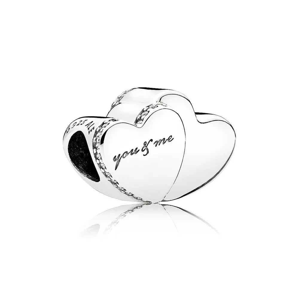 pandora obesek z dvema srčkoma prozoren cz 796560cz