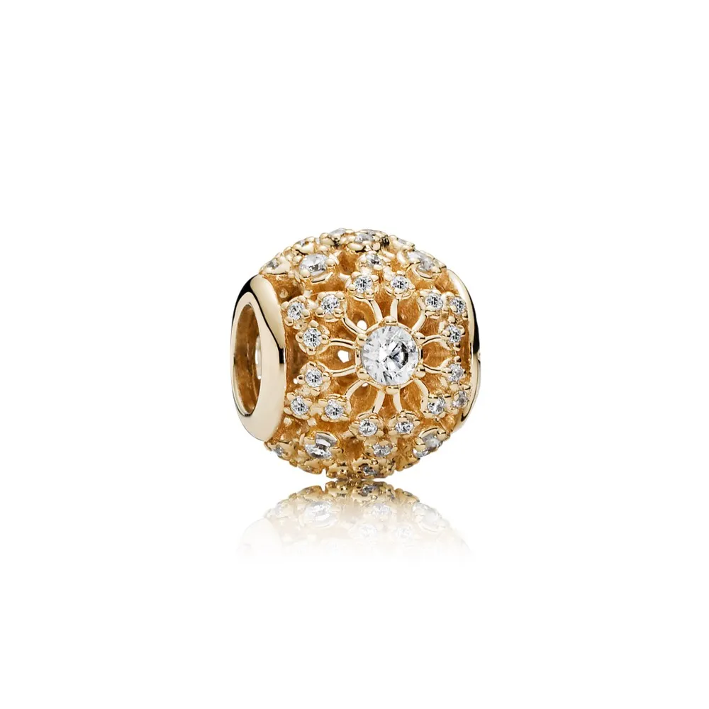 pandora obesek za notranji sijaj prozorno cz 14k zlato 750838cz