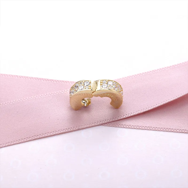 (slika za) PANDORA Shining Elegance Clip, 14K zlato prozorno CZ - 750842CZ - Ogled 3