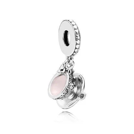 viseči obesek za skodelico čaja enchanted tea cup pandora bledo roza emajl 797064en160