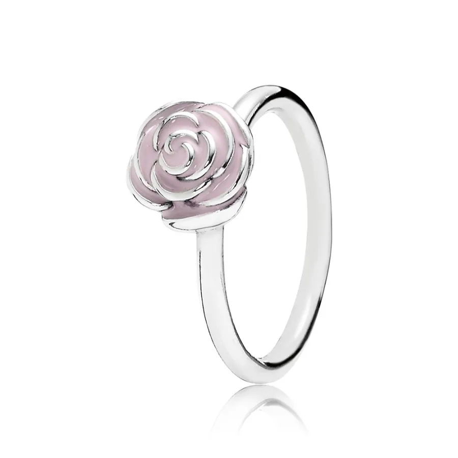 pandora rose garden zložljiv prstan roza emajl 190905en40