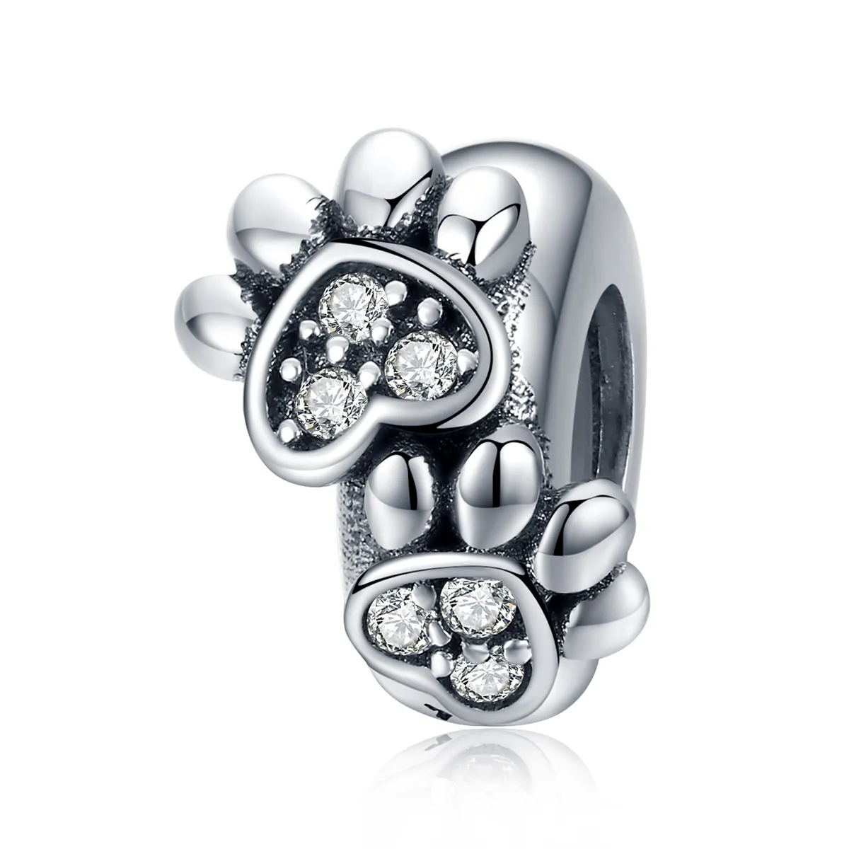 pandora style silver lovely distančnik za mačje tačke scc1312