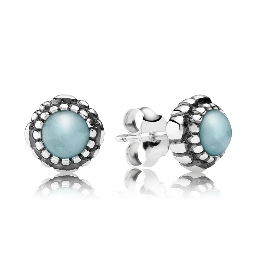 pandora march birthstone stud uhani 290543aq