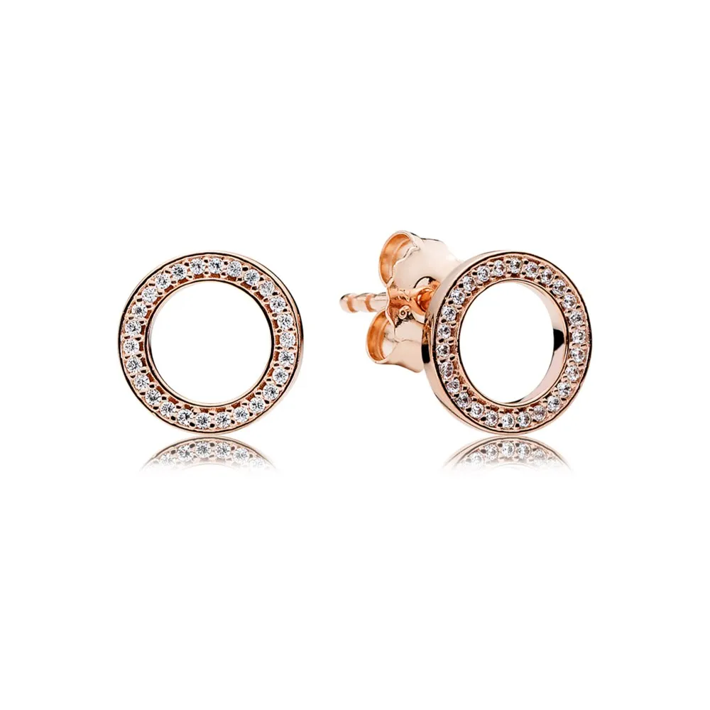 pandora rose forever pandora s prozornimi uhani cz stud 280585cz