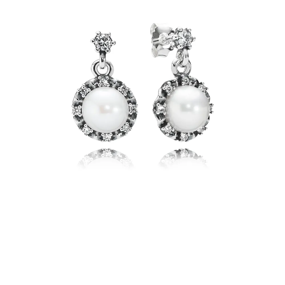 pandora uhani everlasting grace beli biser in prozoren cz 290562p