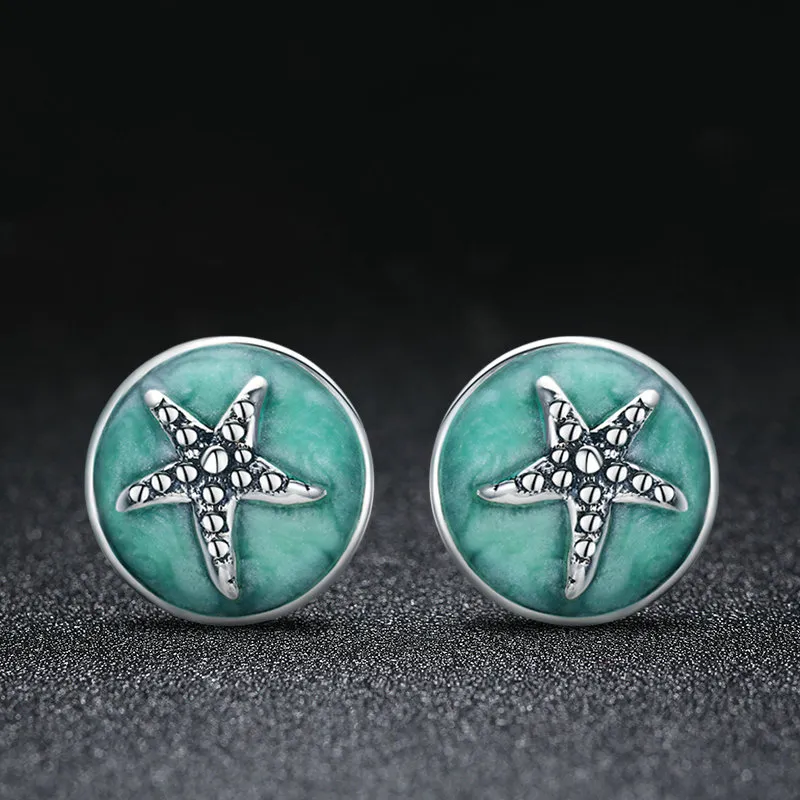 (slika za) Srebrni fantazijski uhani z morskimi zvezdami v stilu Pandora - SCE205 - Ogled 3