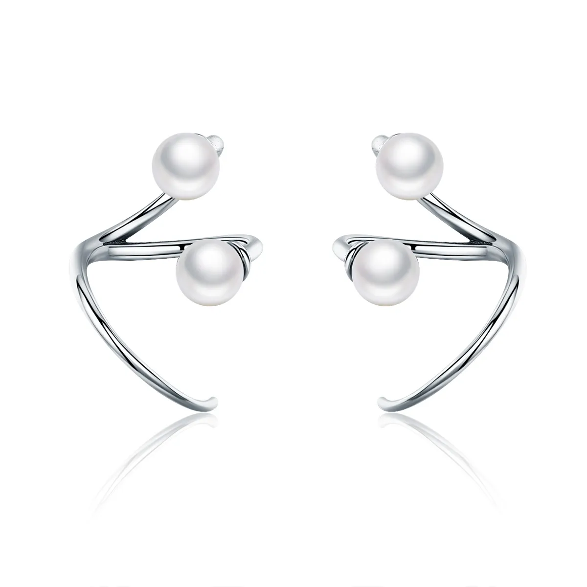 srebrni uhani v slogu pandora tender you stud sce306