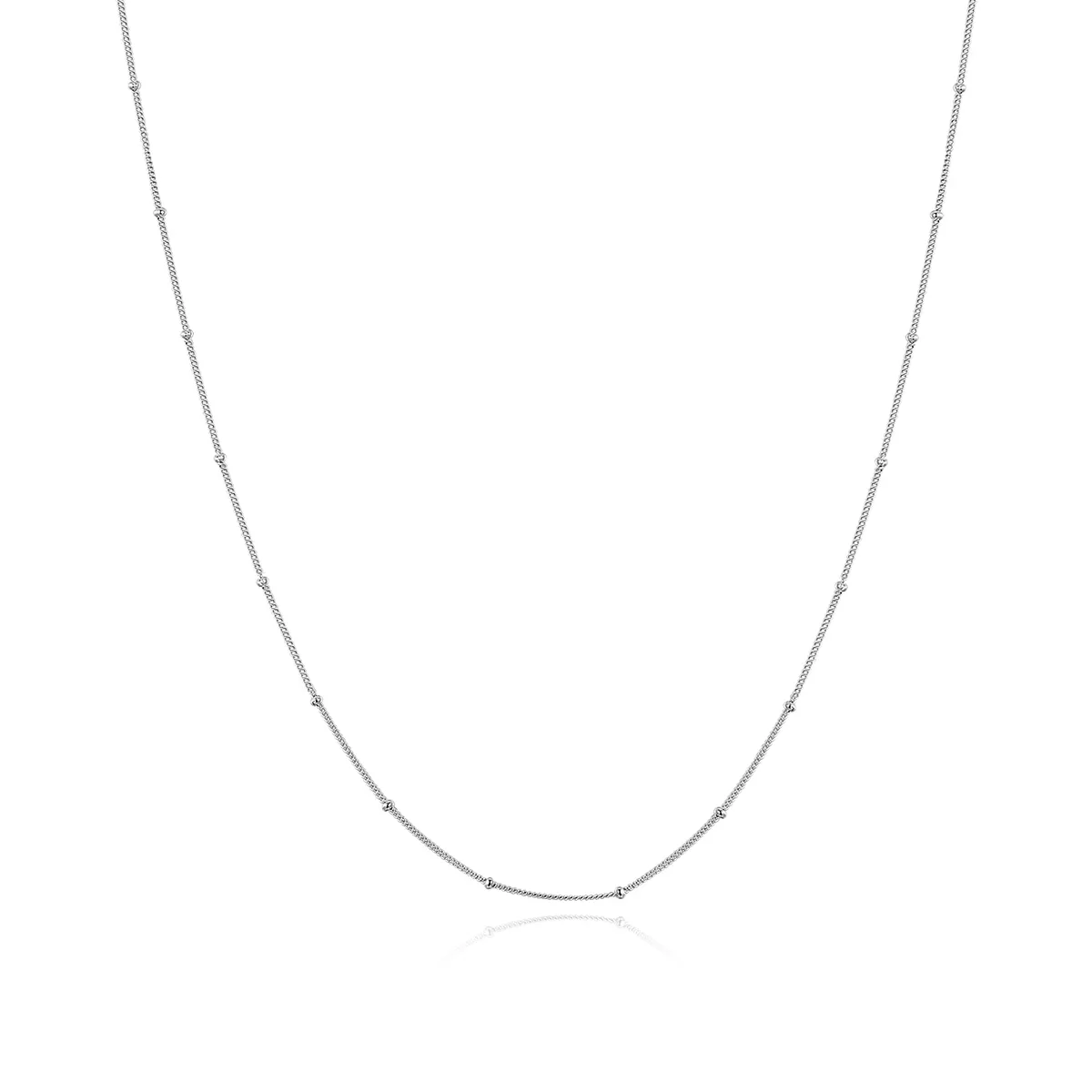 srebrne majhne kroglice v slogu pandora basic chain ogrlice verižica scn391